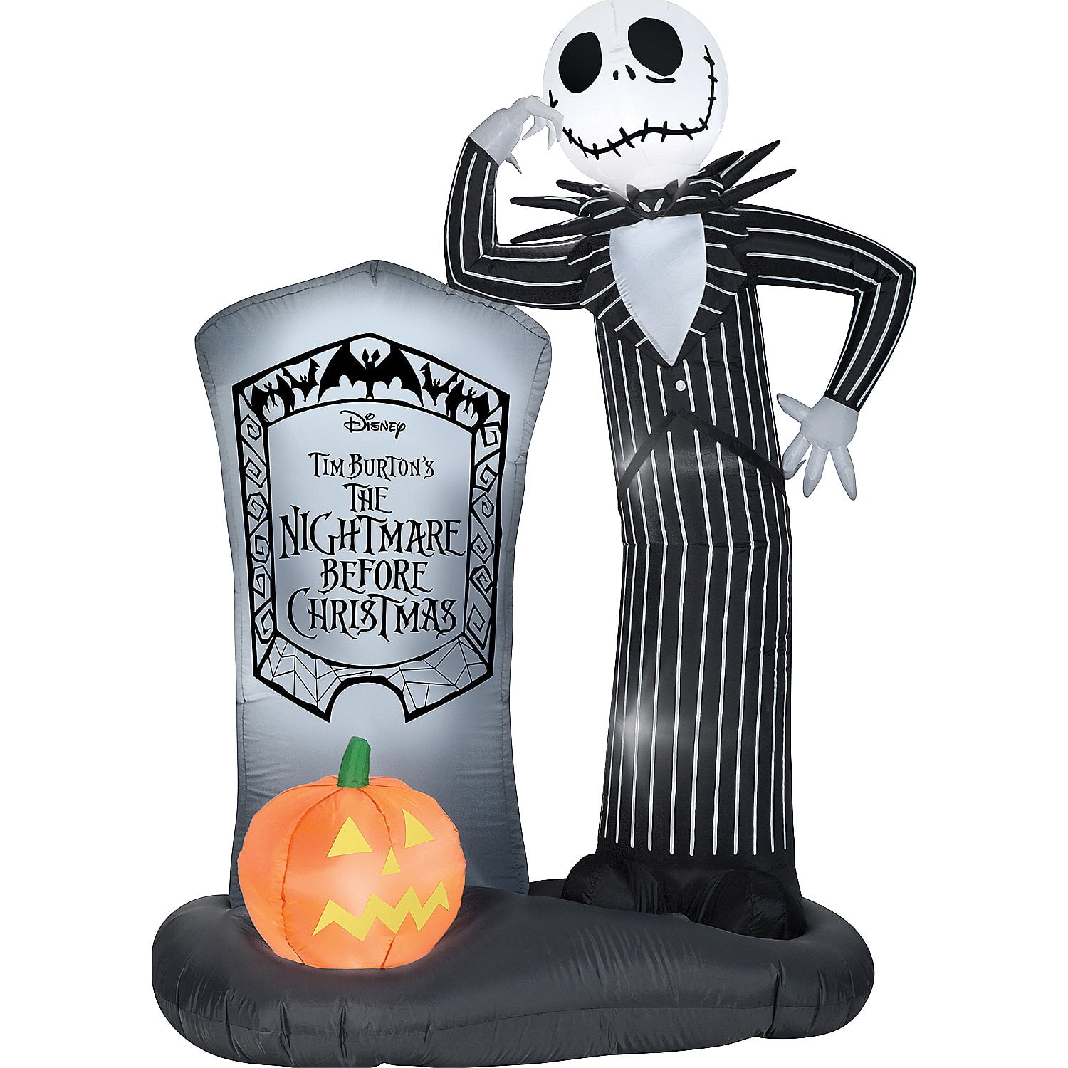 Gemmy Inflatable Nightmare Before Christmas Jack Skellington Tomb LED Lighted Yard Decoration - 6 ft