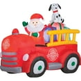 thumbnail image 1 of Gemmy Inflatable Santa Driving Fire Truck LED Lighted Yard Decoration - 61 in, 1 of 6