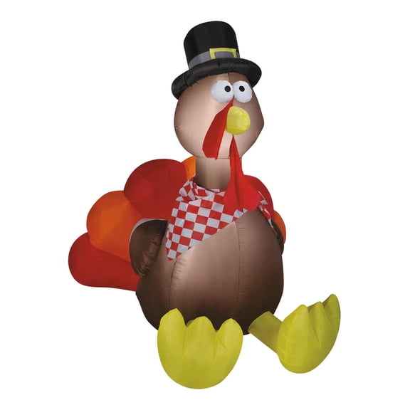 Gemmy Inflatable Turkey LED Lighted Yard Decoration - 72 in