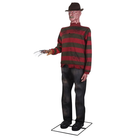 A Nightmare on Elm Street Men's Freddy Krueger Life-Size Animated Halloween Costume Mannequin - Red Large