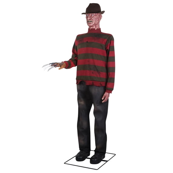 A Nightmare on Elm Street Men's Freddy Krueger Life-Size Animated Halloween Costume Mannequin - Red Large