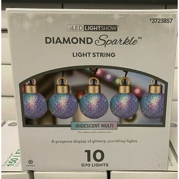 Gemmy Lightshow Diamond Sparkle 10 Ct G70 LED Sparkling Multicolor Lights