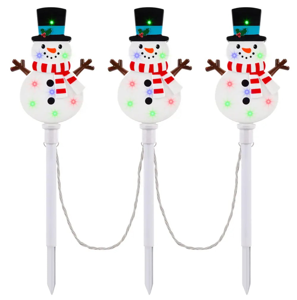 Gemmy Orchestra of Lights 3 LED Multicolor Snowman Christmas Pathway  Markers - Walmart Business Supplies, image size:1000x1009
