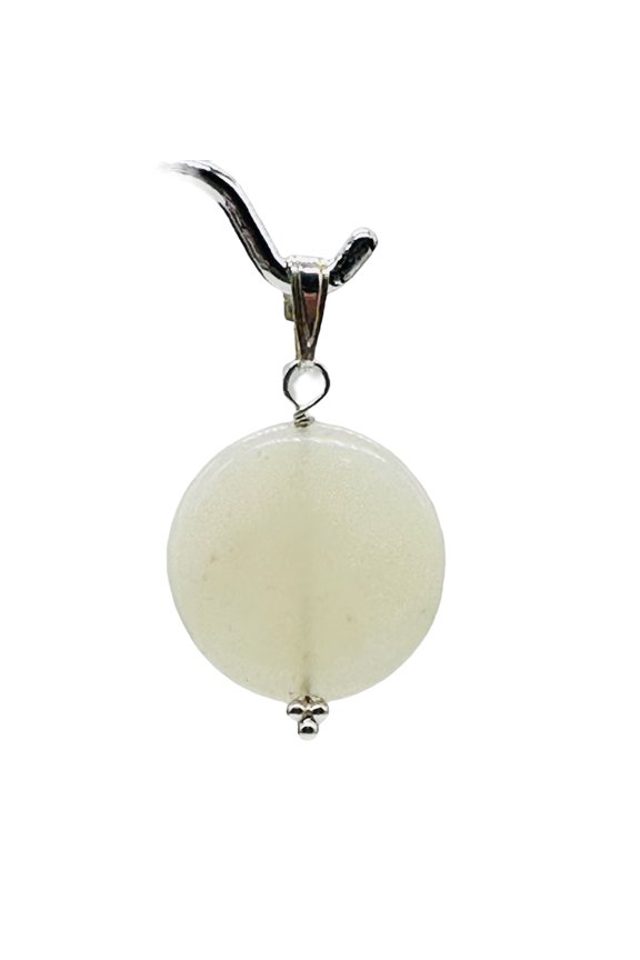 Gemmy Peruvian Opal Sterling Silver Pendant | White |1 1/4" (Long) | 20mm |