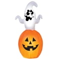 thumbnail image 1 of Gemmy Animated Airblown Spinning Ghost in Pumpkin, 5.5 ft Tall, Multicolored, 1 of 2