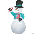 thumbnail image 1 of Gemmy Snowman with Candy Cane Lights Up Yard Inflatables, Multicolor, 1 of 3