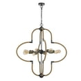 thumbnail image 1 of Gemo 36 Inch Chandelier, Crossed Clover Design, Brass Black Metal, 1 of 7