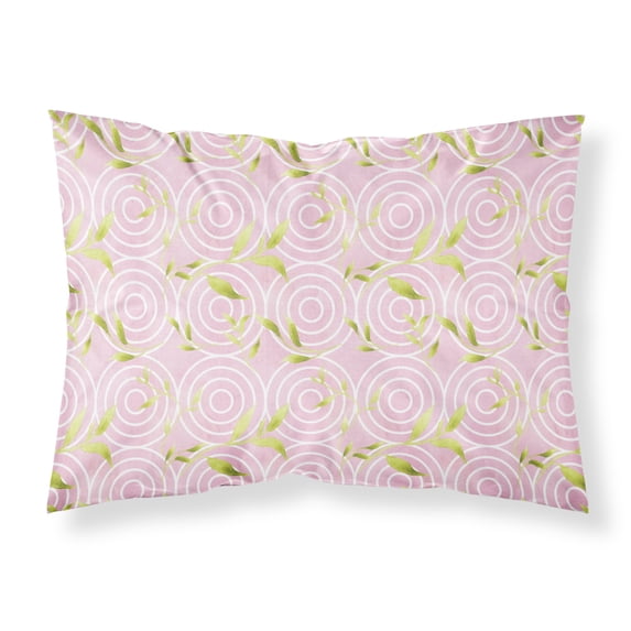 Gemoetric Circles on Pink Watercolor Fabric Standard Pillowcase