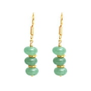 GEMPIRES Green Jade Beads Gemstone Light Weight Dangle Earrings for Women
