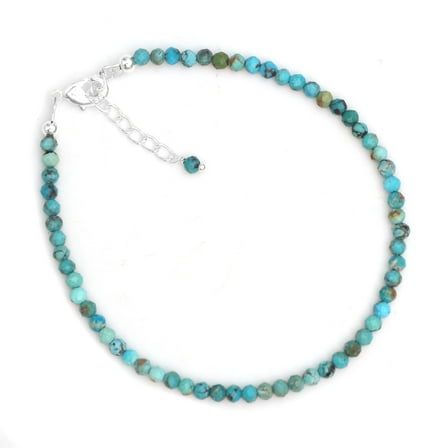 Gempires Turquoise Women Bracelet Jewelry, 8 inch Adjustable Silver Plated Chain, Gift for Her