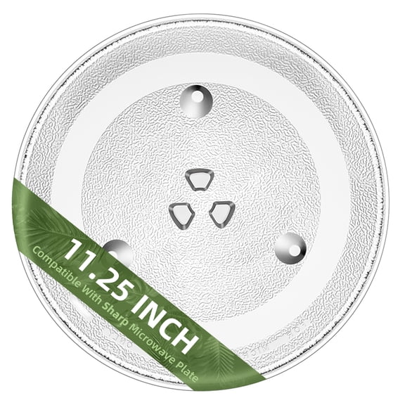 Gemroom 11.25 in Small-Coupler Microwave Glass Plate for Sharp Microwave Compatible With Small-Coupler 11 1/2" Sharp Microwave Turntable Plate replace part # 9KC3517203500 9KC3517203510