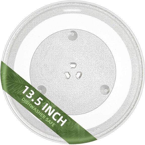 Gemroom 13.5" 340mm Microwave Turntable Plate Compatible with Panasonic F06015Q00AP F06014T00AP, 13 1/2 inch Replacement Microwave Glass Plate for GE WB49X10114