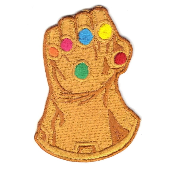 Gems Gold Gauntlet Embroidered Iron On Patch