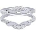 thumbnail image 1 of Gems Jewels 1.97 Ct Round Cut White Diamond Thanksgiving Christmas Engagement Enhancer Wrap Guard Ring 14K White Gold Plated 925 Sterling Silver For Women's -5, 1 of 3