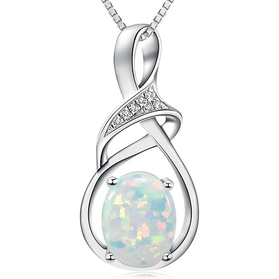 Gems Jewels 1 Ctw Oval Cut Fire Opal Pendant For Women's 925 Sterling Silver 14K White Gold Plated