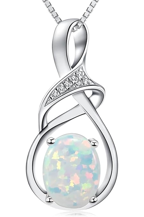 1 Ctw Oval Cut Fire Opal Pendant For Women's 925 Sterling Silver 14K White Gold Plated