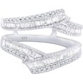 thumbnail image 1 of Gems Jewels 14K White Gold Plated 2.50Ct Baguette Cut White Diamond Christmas Wedding Engagement Thanksgiving Enhancer Guard Wrap Ring 925 Sterling Silver For Women's -9.5, 1 of 3