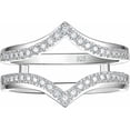 thumbnail image 1 of Gems Jewels 14K White Gold Plated 2.92 Ct Round Cut White Diamond Wrap Guard Enhancer Thanksgiving Christmas Wedding Engagement Ring 925 Sterling Silver For Women's - 4, 1 of 3