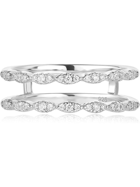 2.00 Ct Round Cut Diamond Wedding Engagement Wrap Ring 14K White Gold Plated 925 Sterling Silver For Women's -7