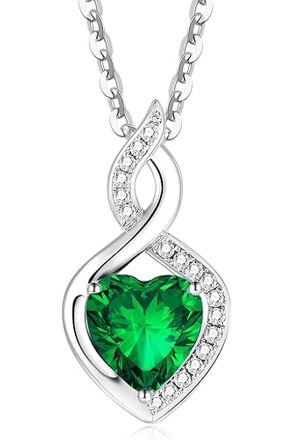 2.00 Ctw Heart Cut Green Emerald Womens Pendant 14K White Gold Plated 925 Sterling Silver