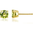 thumbnail image 1 of Gems&Jewels 2.00 Ctw Round Cut Green Peridot Women Stud Earrings 14K Yellow Gold Finish, 1 of 2