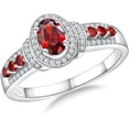 thumbnail image 1 of Gems Jewels 2.20 Ct Oval Cut Red Garnet Womens Anniversary Wedding Ring 14k White Gold Finish-5, 1 of 2