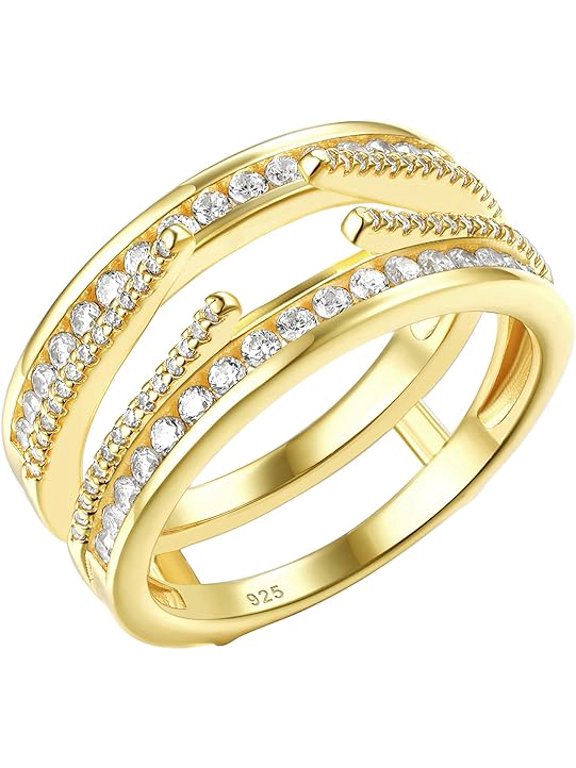 2.20 Ct Round Cut Diamond Wedding Engagement Wrap Ring 14K Yellow Gold Plated 925 Sterling Silver For Women's -5