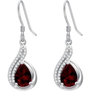 Gems&Jewels 2.20 Ctw Pear Cut London Blue Topaz Womens Drop Dangle Earrings 14K White Gold Plated 925 Sterling Silver