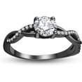 thumbnail image 1 of Gems Jewels 2.22 Ct Round Cut White Diamond Christmas Wedding Engagement Thanksgiving Halo Ring 925 Sterling Silver 14K Black Gold Plated For Women's -8.5, 1 of 3