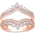 thumbnail image 1 of Gems Jewels 2.60 Ct Round Cut Diamond Wedding Engagement Wrap Ring 14K Rose Gold Plated 925 Sterling Silver For Women's -10, 1 of 3