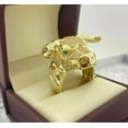 thumbnail image 1 of Gems Jewels 2 Ct Round Cut Diamond Wedding Engagement Bull Ring 14K Yellow Gold Plated 925 Sterling Silver For Men's -9.5, 1 of 4