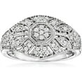 thumbnail image 1 of Gems Jewels 925 Sterling Silver 1.55 Ct Round Cut White Diamond Wedding Engagement Cluster Ring 14K White Gold Plated For Women's -10, 1 of 2