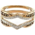 thumbnail image 1 of Gems Jewels 925 Sterling Silver 14K Rose Gold Plated 1.50 Ctw Brown Diamond Guard Wrap Wedding Band Ring-4.5, 1 of 1
