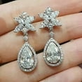 thumbnail image 1 of Gems Jewels 925 Sterling Silver 2Ct Pear Cut White Diamond Drop Dangle Earring's For Women's 14K White Gold Plated, 1 of 3