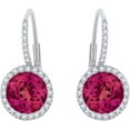 thumbnail image 1 of Gems Jewels 925 Sterling Silver 2Ct Round Cut Ruby Drop Dangle Earring's For Women's 14K White Gold Plated, 1 of 2