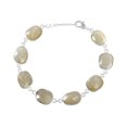 thumbnail image 1 of Gems In Silver 925 Sterling Silver Birthstone Bracelet for Women | Dainty Adjustable Charm Jewelry with Healing Stone | Elegant Gift for Birthday Anniversary Mom Wife Daughter Her | Gray, 1 of 2