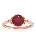 thumbnail image 1 of GemsNY July Birthstone - Celtic Prong Set Round Ruby Ring with Prong Set Diamonds (Grade - A | 1.19cttw), 1 of 4