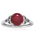 thumbnail image 1 of GemsNY July Birthstone - Celtic Prong Set Round Ruby Ring with Prong Set Diamonds (Grade - A | 1.69cttw), 1 of 4