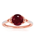 thumbnail image 1 of GemsNY July Birthstone - Celtic Prong Set Round Ruby Ring with Prong Set Diamonds (Grade - AA | 1.19cttw), 1 of 4