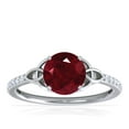 thumbnail image 1 of GemsNY July Birthstone - Celtic Prong Set Round Ruby Ring with Prong Set Diamonds (Grade - AA | 1.19cttw), 1 of 4
