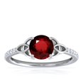 thumbnail image 1 of GemsNY July Birthstone - Celtic Prong Set Round Ruby Ring with Prong Set Diamonds (Grade - AAA | 0.79cttw), 1 of 4