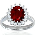 thumbnail image 1 of GemsNY July Birthstone - Classic Princess Diana Replica Oval Ruby Halo Ring (Grade - AAA | 2.73cttw), 1 of 4
