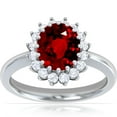 thumbnail image 1 of GemsNY July Birthstone - Classic Princess Diana Replica Oval Untreated Ruby Halo Ring (Grade - AAAAA | 1.91cttw), 1 of 4