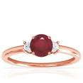 thumbnail image 1 of GemsNY July Birthstone - Classic Three Stone Round Ruby Ring (Grade - A | 0.75cttw), 1 of 4
