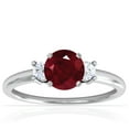 thumbnail image 1 of GemsNY July Birthstone - Classic Three Stone Round Ruby Ring (Grade - AA | 1.35cttw), 1 of 4