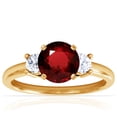 thumbnail image 1 of GemsNY July Birthstone - Classic Three Stone Round Ruby Ring (Grade - AAA | 1.95cttw), 1 of 4