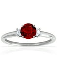 thumbnail image 1 of GemsNY July Birthstone - Classic Three Stone Round Ruby Ring (Grade - AAAA | 0.75cttw), 1 of 4