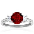 thumbnail image 1 of GemsNY July Birthstone - Classic Three Stone Round Ruby Ring (Grade - AAAA | 1.95cttw), 1 of 4