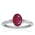 thumbnail image 1 of GemsNY July Birthstone - Dainty Oval Ruby Ring With Splity Shank (Grade - A | 0.83cttw), 1 of 4
