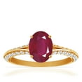 thumbnail image 1 of GemsNY July Birthstone - Dainty Oval Ruby Ring With Splity Shank (Grade - A | 1.18cttw), 1 of 4